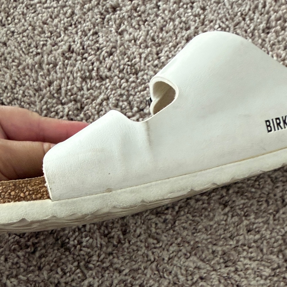 Birkenstock White Two-Strap Slide Sandal - Picture 3 of 5